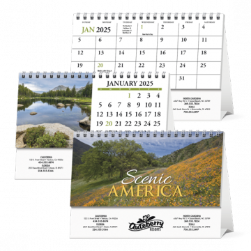Scenic America Tent Desk Calendar